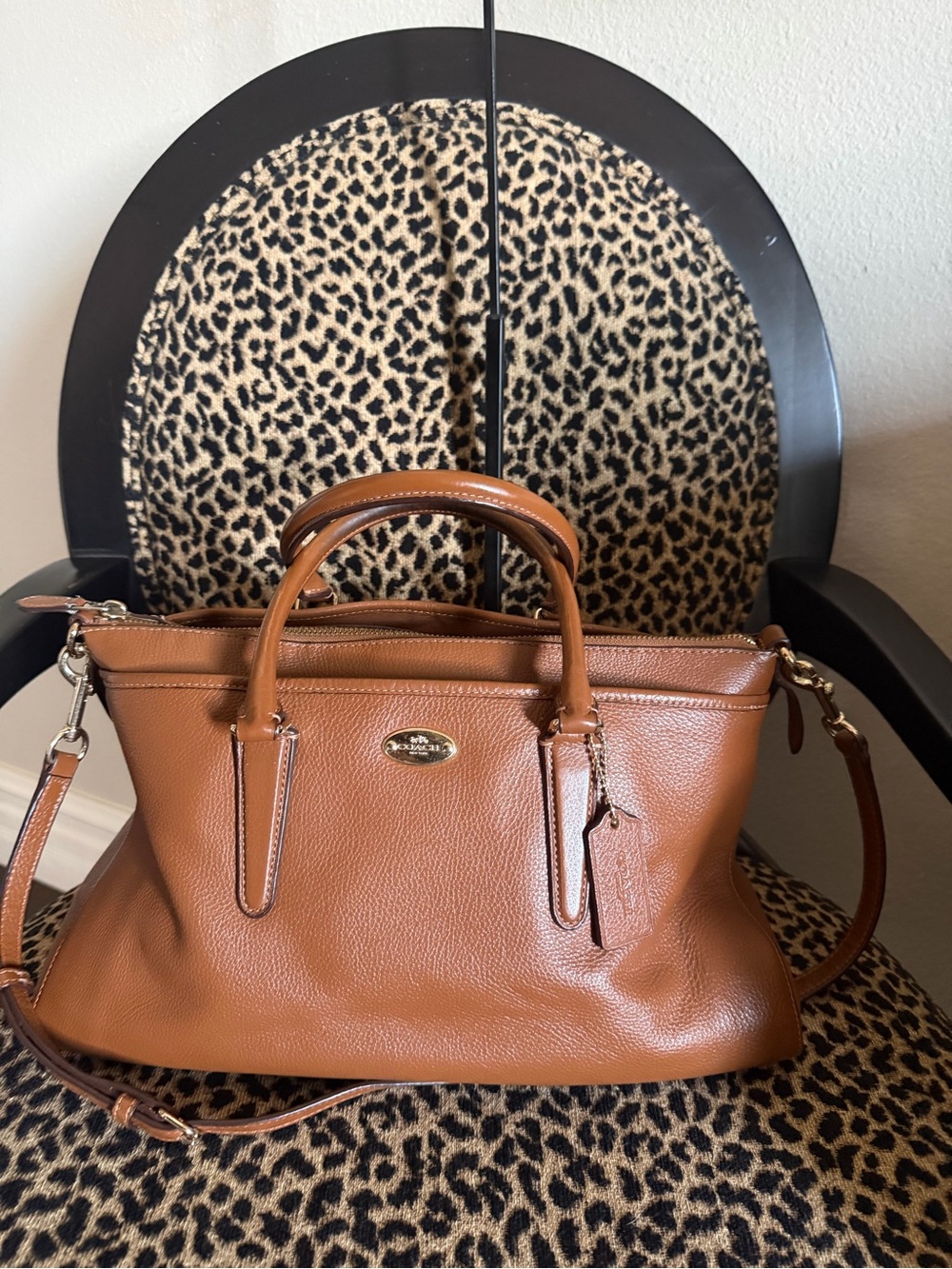 Coach Morgan Pebbled Leather Satchel in Saddle Brown - Picture 9 of 12